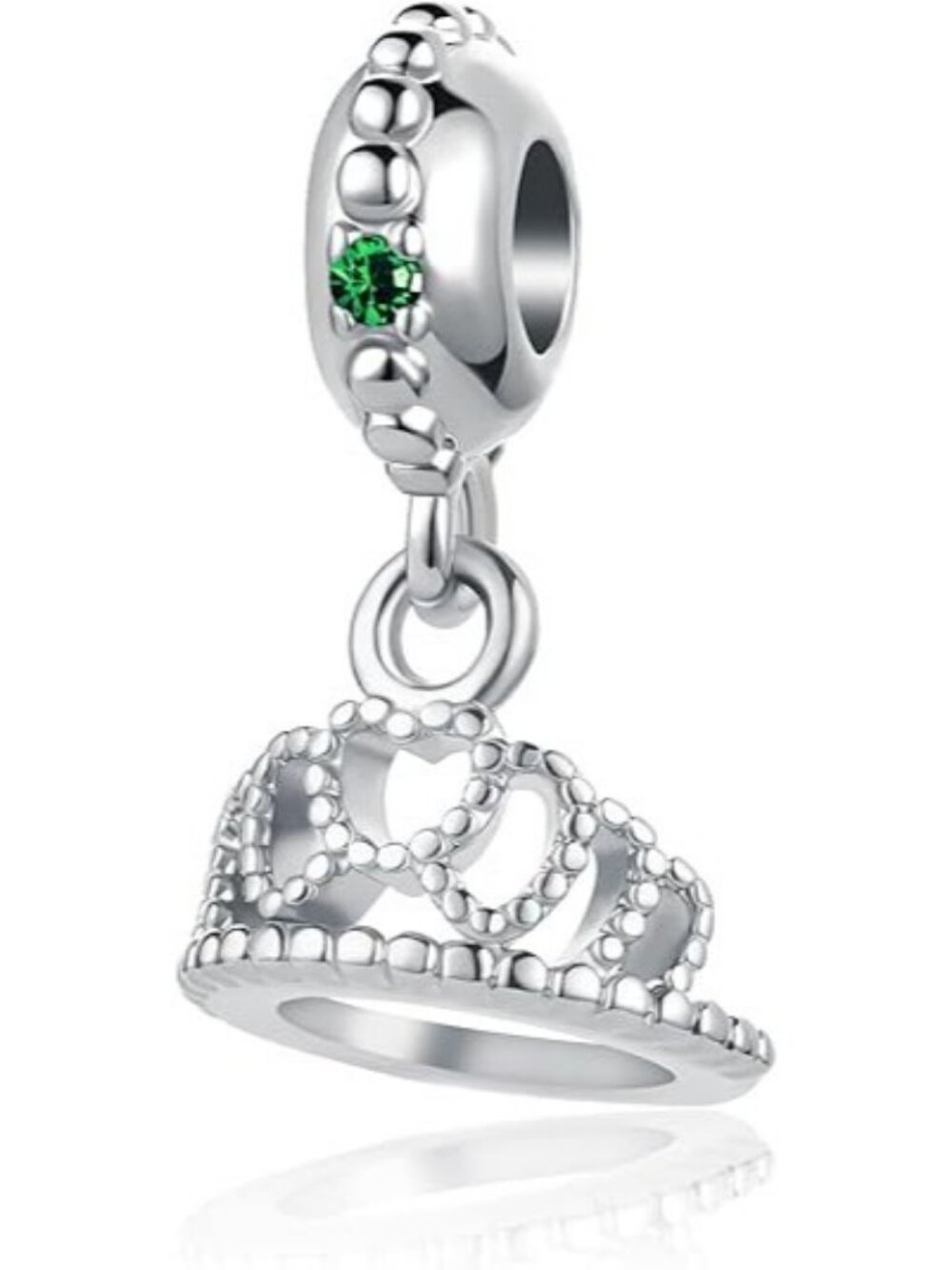 May Birthstone Princess Queen Crown Charm For Pandora Bracelets Jewelry